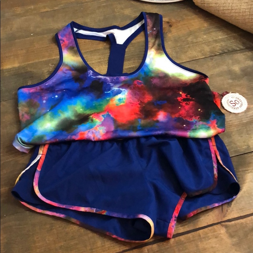 Athletic top and shorts